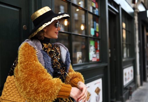 London Street Style at LFW 2020 by Chrysanthi Kosmatou, Think-Feel-Discover.com for Fashion Trend Forecast 2020 & Knitwear trends.