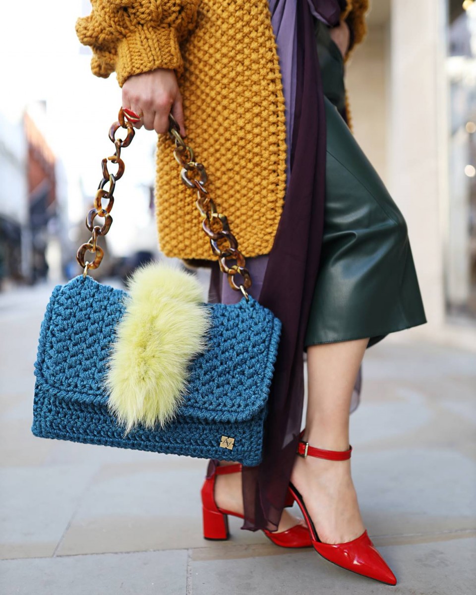 London Street Style at LFW 2020 by Chrysanthi Kosmatou, Think-Feel-Discover.com for Fashion Trend Forecast 2020 & Knitwear trends.