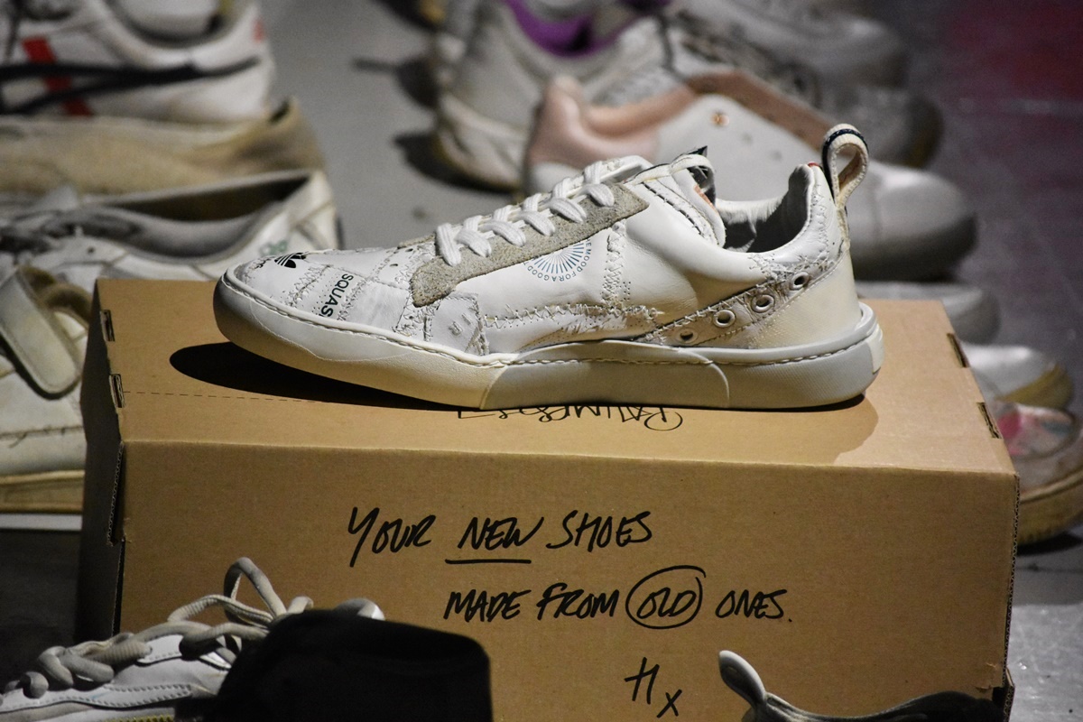 Helen Kirkum's Sneaker Palimpsest, NEWGEN London Fashion Week 2023 Presentation at Selfridges.