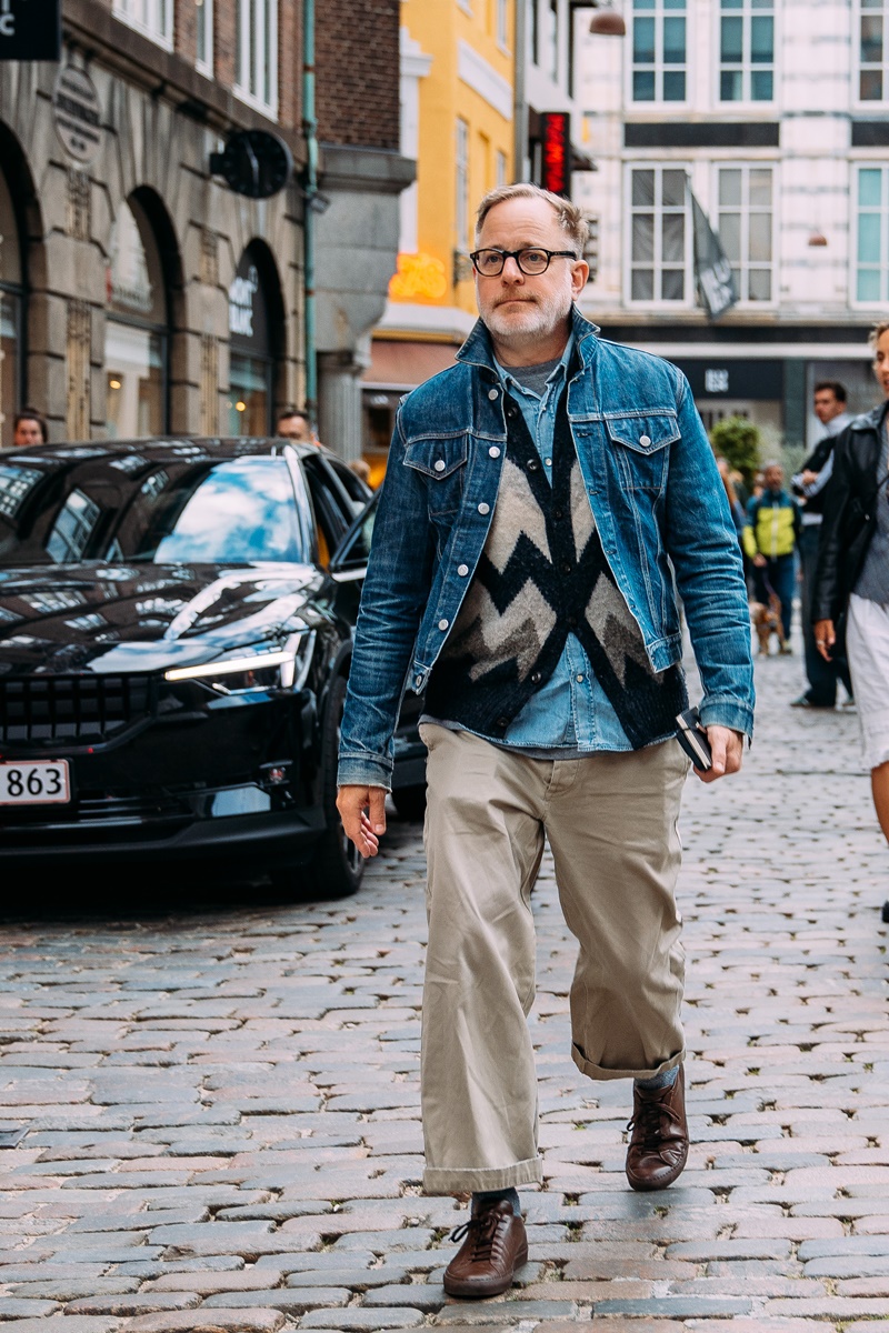 Denim Overshirt, best Copenhagen Fashion Week street style 2023 for menswear.