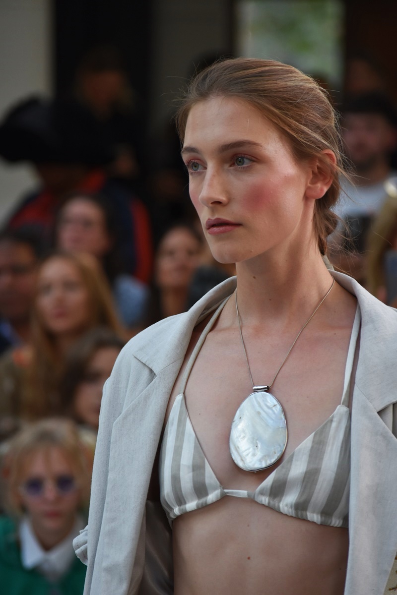 Paul Costelloe jewellry collaboration with Pebble of London, Spring/Summer 2024 "IL GIARDINO" during the London Fashion Week September 2023 at the Royal Horticultural Halls, Lindley Hall.