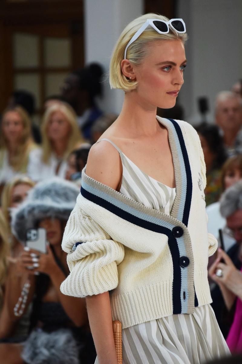 Paul Costelloe's luxurious knitwear, Spring/Summer 2024 "IL GIARDINO" during the London Fashion Week September 2023 at the Royal Horticultural Halls, Lindley Hall.
