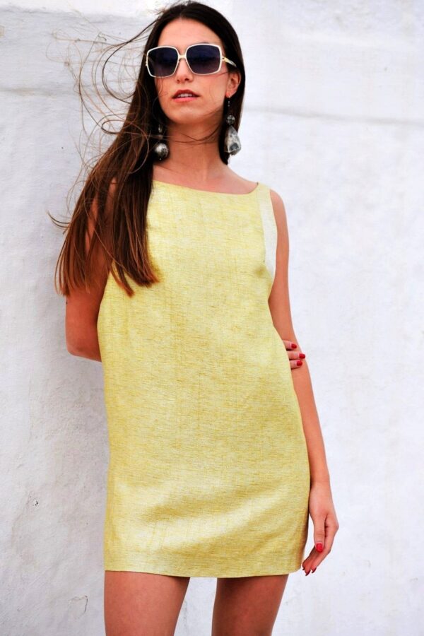 Favorite Yellow Silk Metallic dress