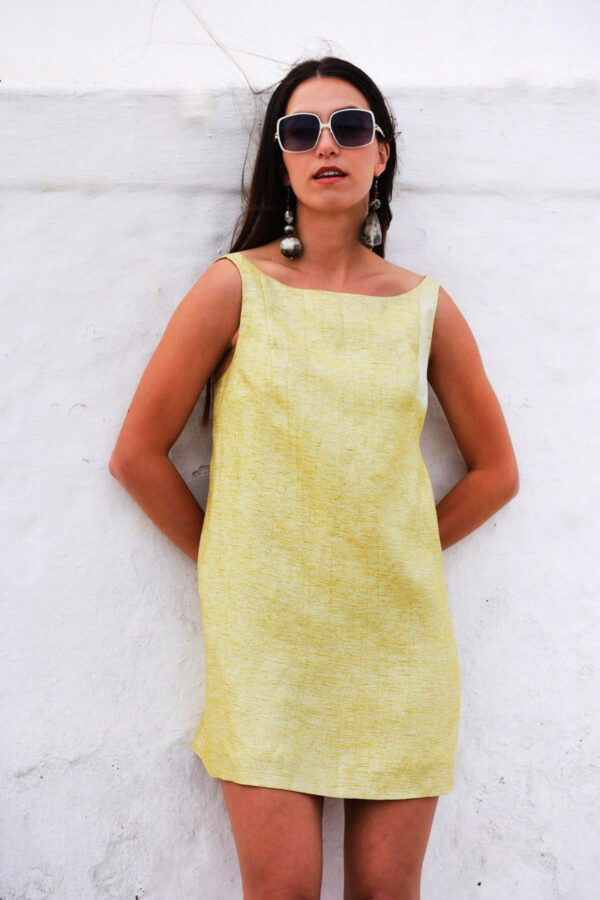 Favorite Yellow Silk Metallic dress