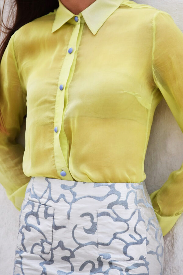 Top Yellow Silk Shirt