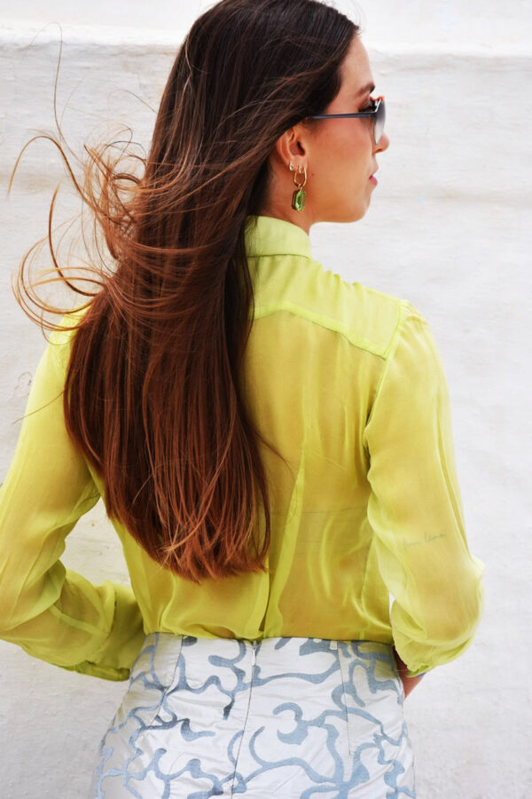 Top Yellow Silk Shirt