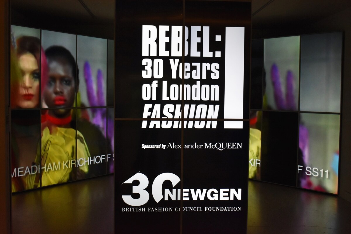 Rebel 30 Years of London Fashion Week, BFC NEWGEN exhibition sponsored by Alexander McQueen, Design Museum, London Fashion Week 2024.