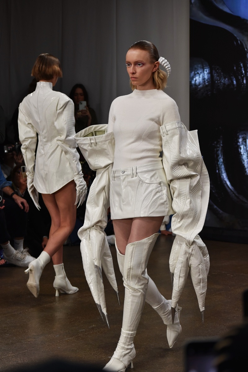 Hong Kong Fashion show, Angus Tsui at London Fashion Week 2025 by Fashion Scout London, Think-Feel-Discover catwalk photography.