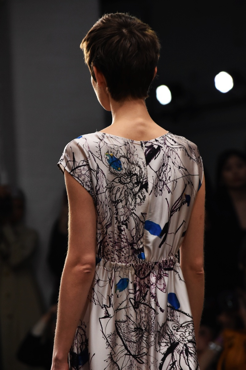 London Fashion Week February 2025, Tifaret AW25 Fashion Show at Protein Studios, Photo by Think-Feel-Discover, silk dress
