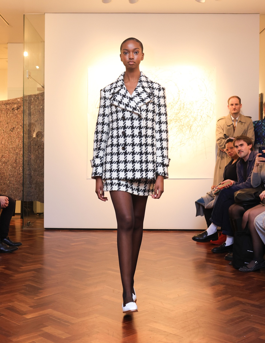 Pea Cock Pea coat by Banshee of Savile Row at the London Fashion Week February 2025.6