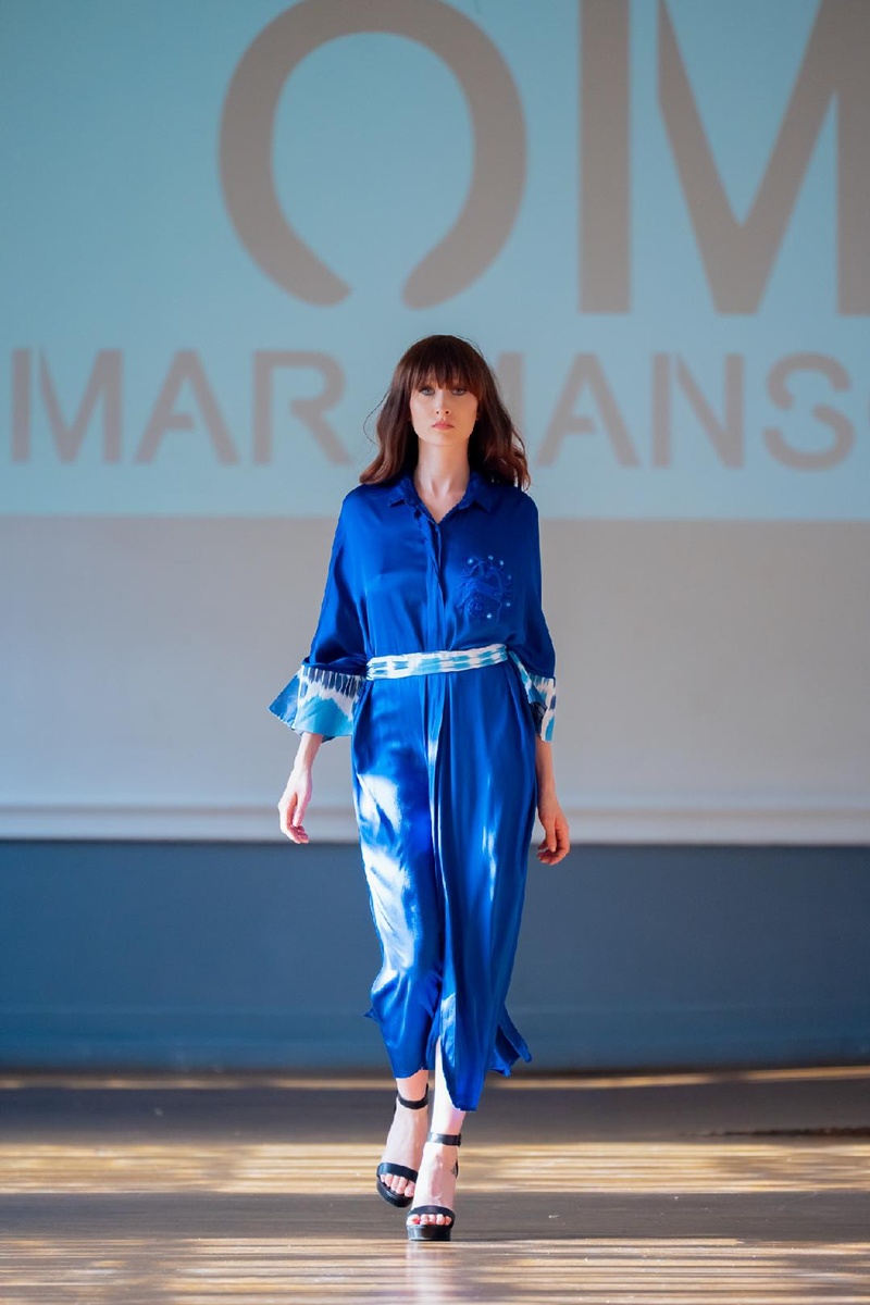 Paris Couture Week 2025, Omar Mansoor Lapis Lazuli Couture SS26 collection, fashion show in Paris.