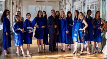 Paris Couture Week 2025, Omar Mansoor Lapis Lazuli Couture SS26 collection, fashion show in Paris.