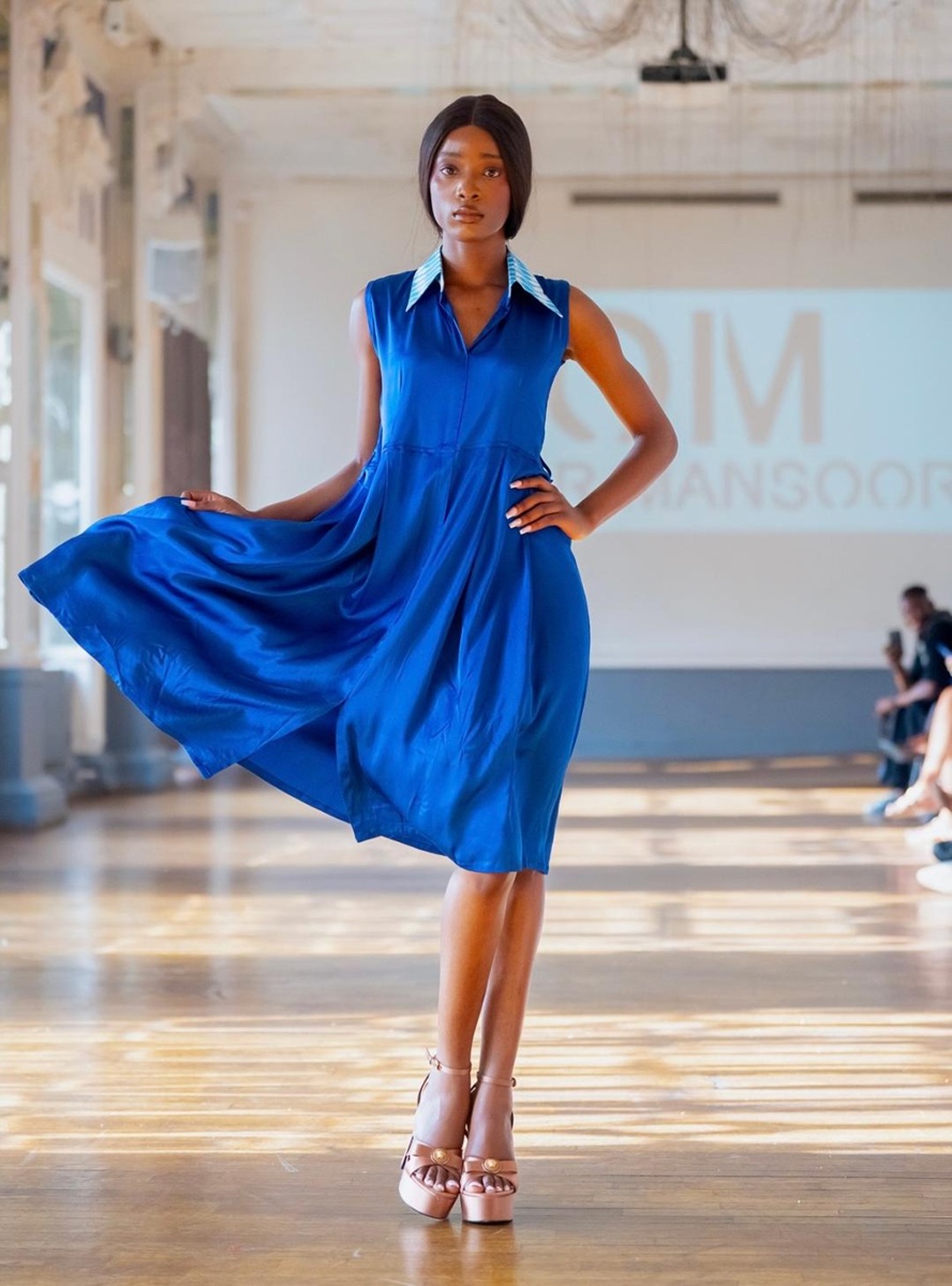 Paris Couture Week 2025, Omar Mansoor Lapis Lazuli Couture SS26 collection, fashion show in Paris.