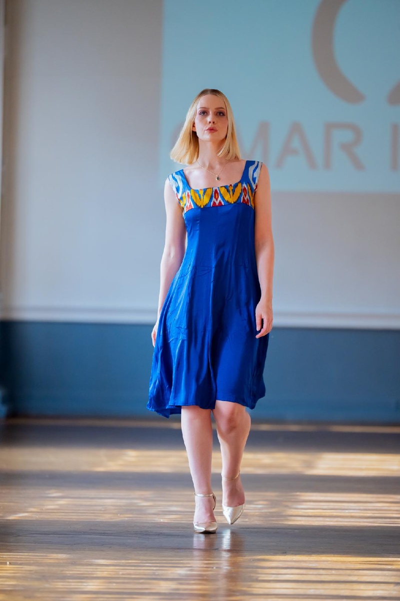 Eco freindly material, Omar Mansoor Lapis Lazuli Couture SS26 collection, fashion show in Paris.