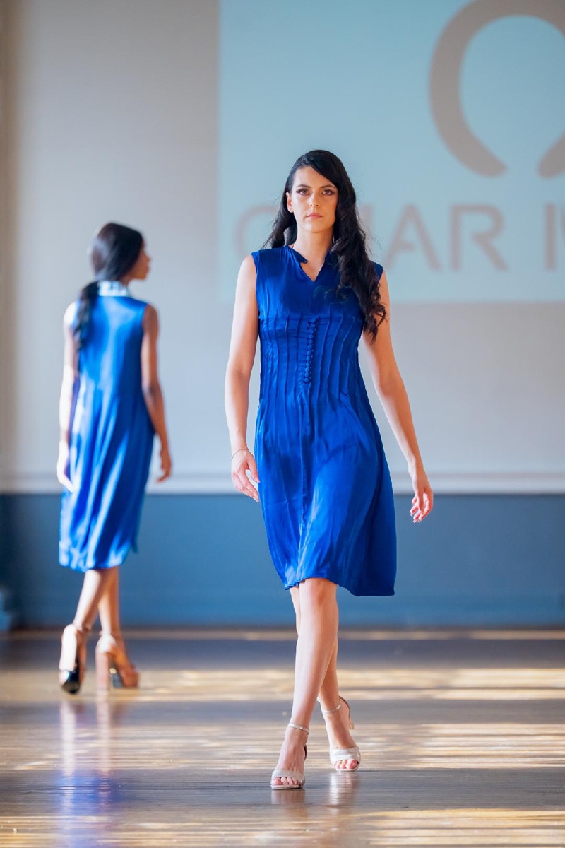 Paris Couture Week 2025, Omar Mansoor Lapis Lazuli Couture SS26 collection, fashion show in Paris.