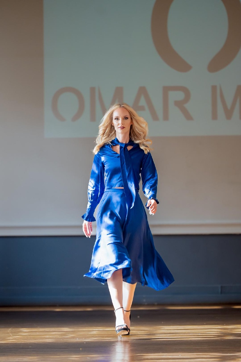 Paris Couture Week 2025, Omar Mansoor Lapis Lazuli Couture SS26 collection, fashion show in Paris.