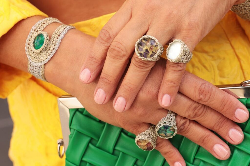 Handcrafted Jewellery by Vasso Galati, London Fashion Week Street Style Sept. 2025 by Think-Feel-Discover.com
