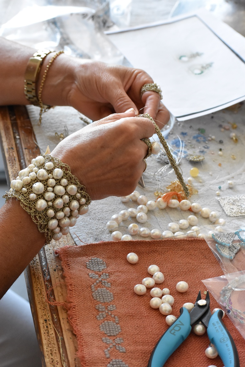 Studio in Athens of Vasso Galati, Handcrafted Jewellery designer