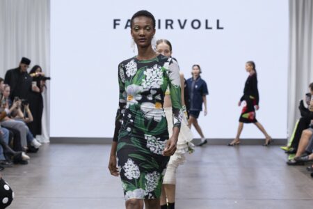 Fam Irvoll fashion show during the London Fashion Week September 2025 by Fashion Scout London and Black Pr