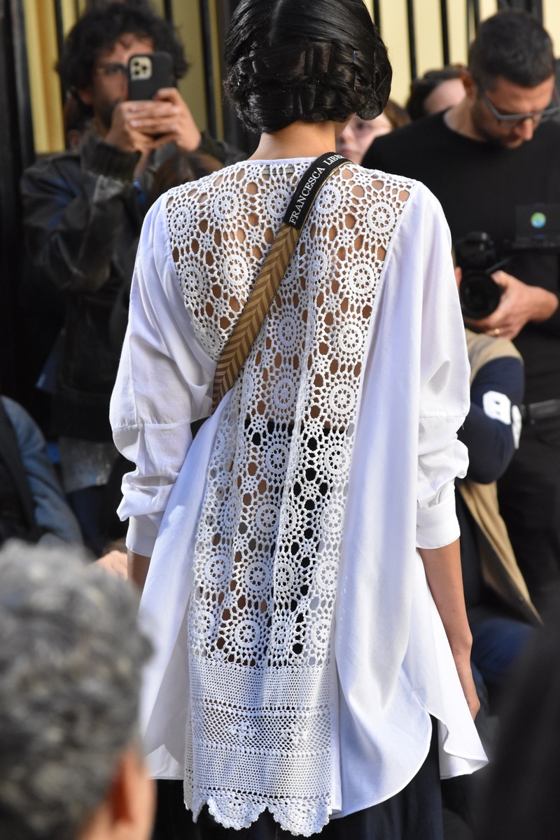 Sony Headphones at Liberatore's SS26 collection during the Milan Fashion Week show 2025