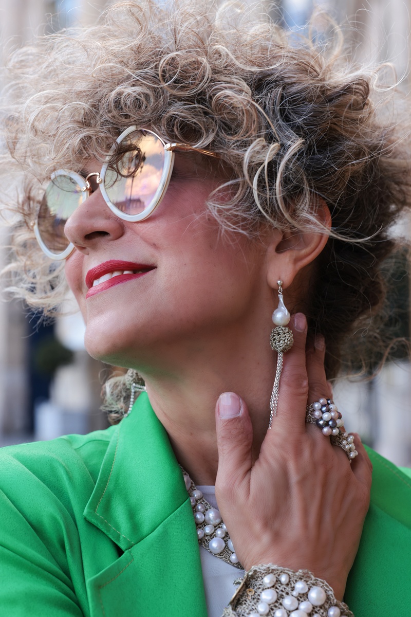 Vasso Galati Jewellery for the top Fashion Week Street Style 2025 by Cjrysanthi Kosmatou, editor of Think-Feel-Discover.com