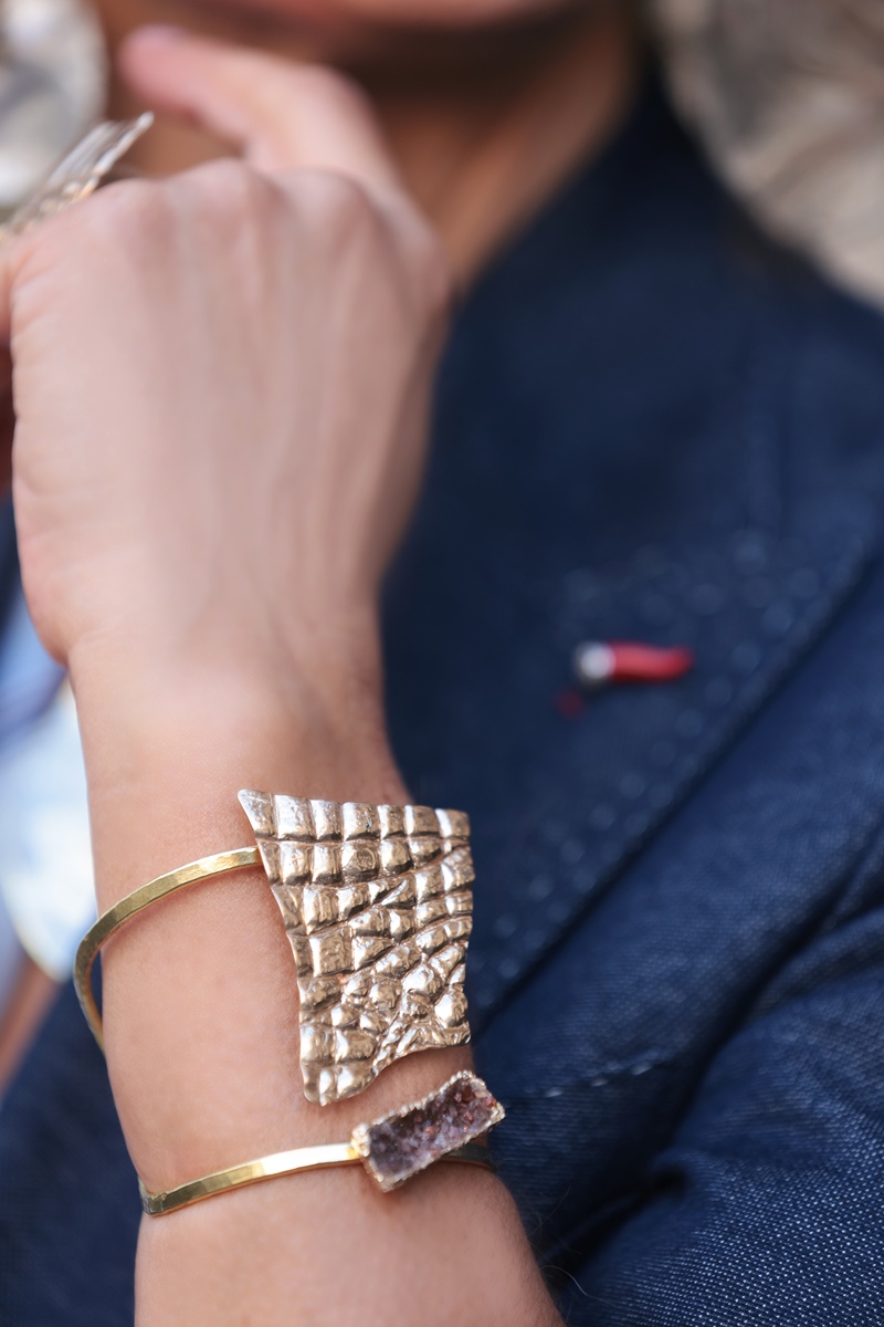 Statement Cuff-bracelet by Tina Kotsoni for the best Paris fashion week Street Style 2025