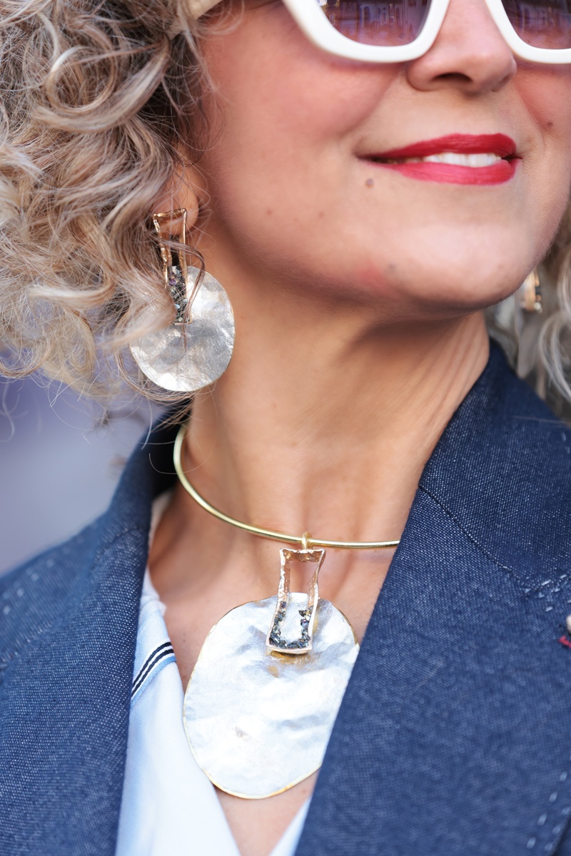 Statement Necklace by Tina Kotsoni featuring in Paris by Chrysanthi Kosmatou during the Paris Fashion Week 2025