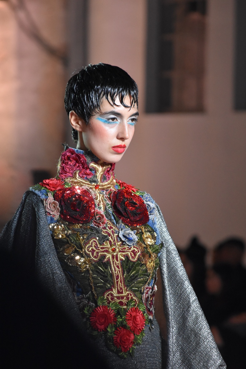 Dimitris Dassios collection at AFW37 fashion show at Kapnergostasio, Athens Greece.