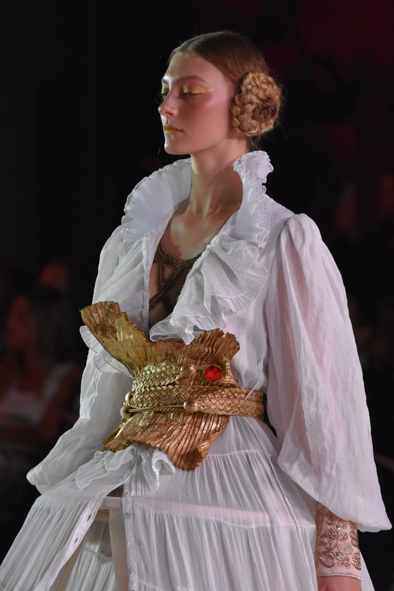 Dimitris Dassios collection at AFW37 fashion show at Kapnergostasio, Athens Greece.