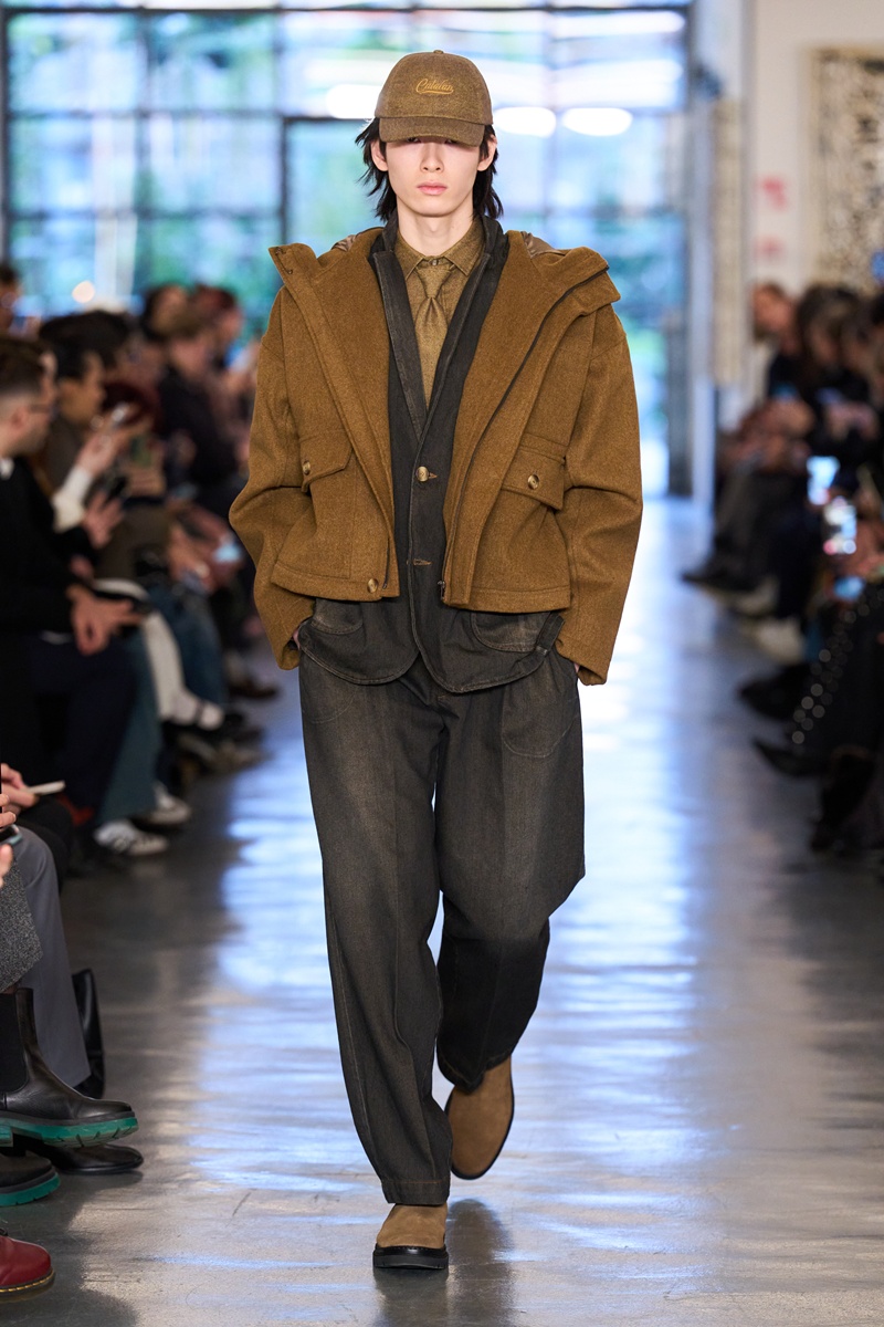 Denim and brown shades, David Catalan Fall Winter 2026 fashion show at Milan Fashion Week 16-20 January 2026.