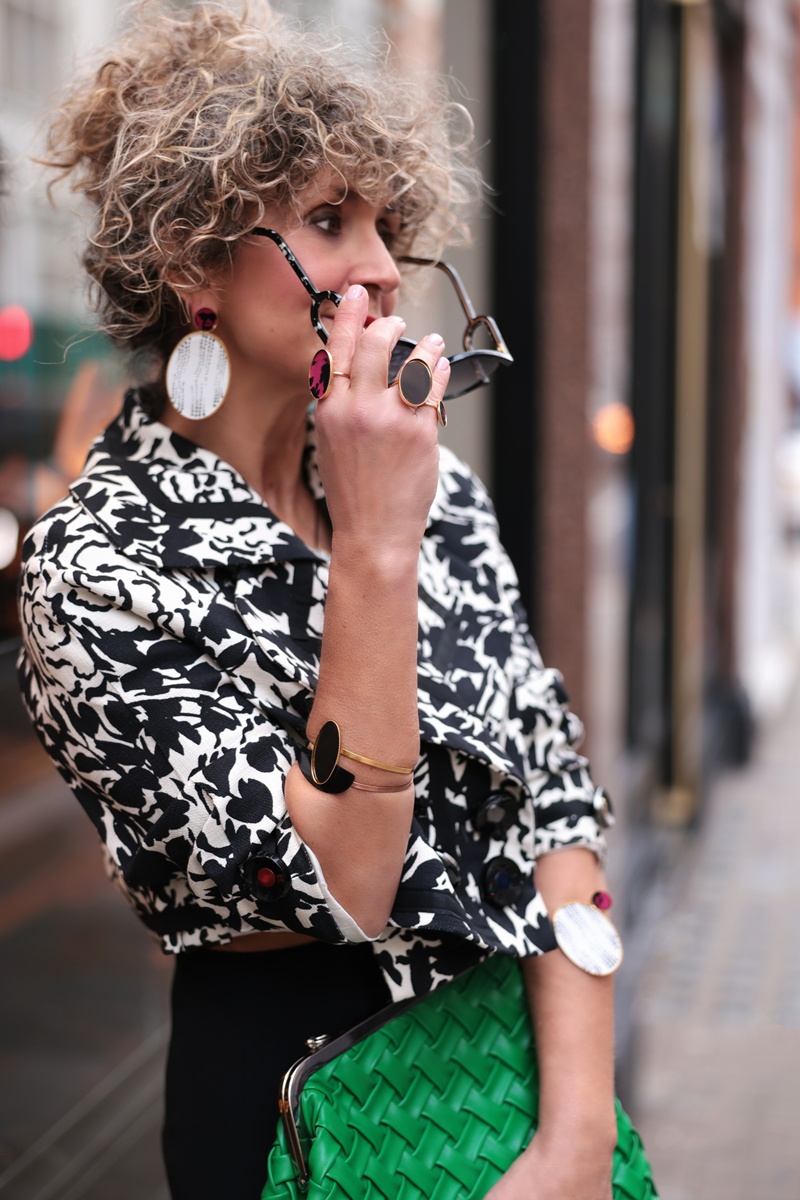 London Fashion Week street style for Miaou Niaou Barbara Perrakis handmade jewelry designer at London Fashion Week February 2026.