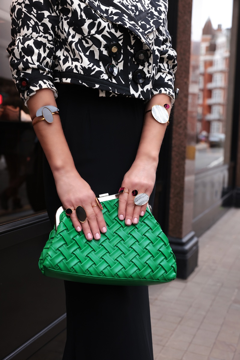 LStatement jewelry by Miaou Niaou Barbara Perrakis handmade jewelry designer at London Fashion Week February 2026.