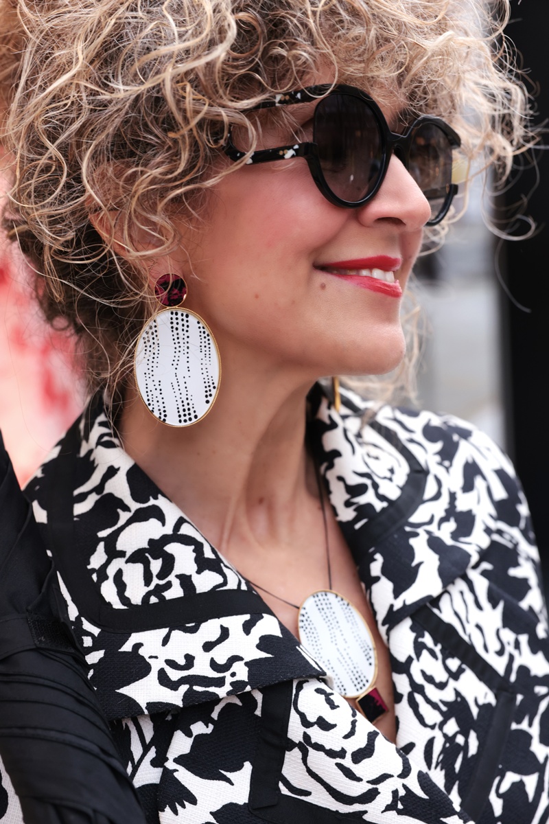 Statement Earrings by Miaou Niaou Barbara Perrakis handmade jewelry designer at London Fashion Week February 2026.