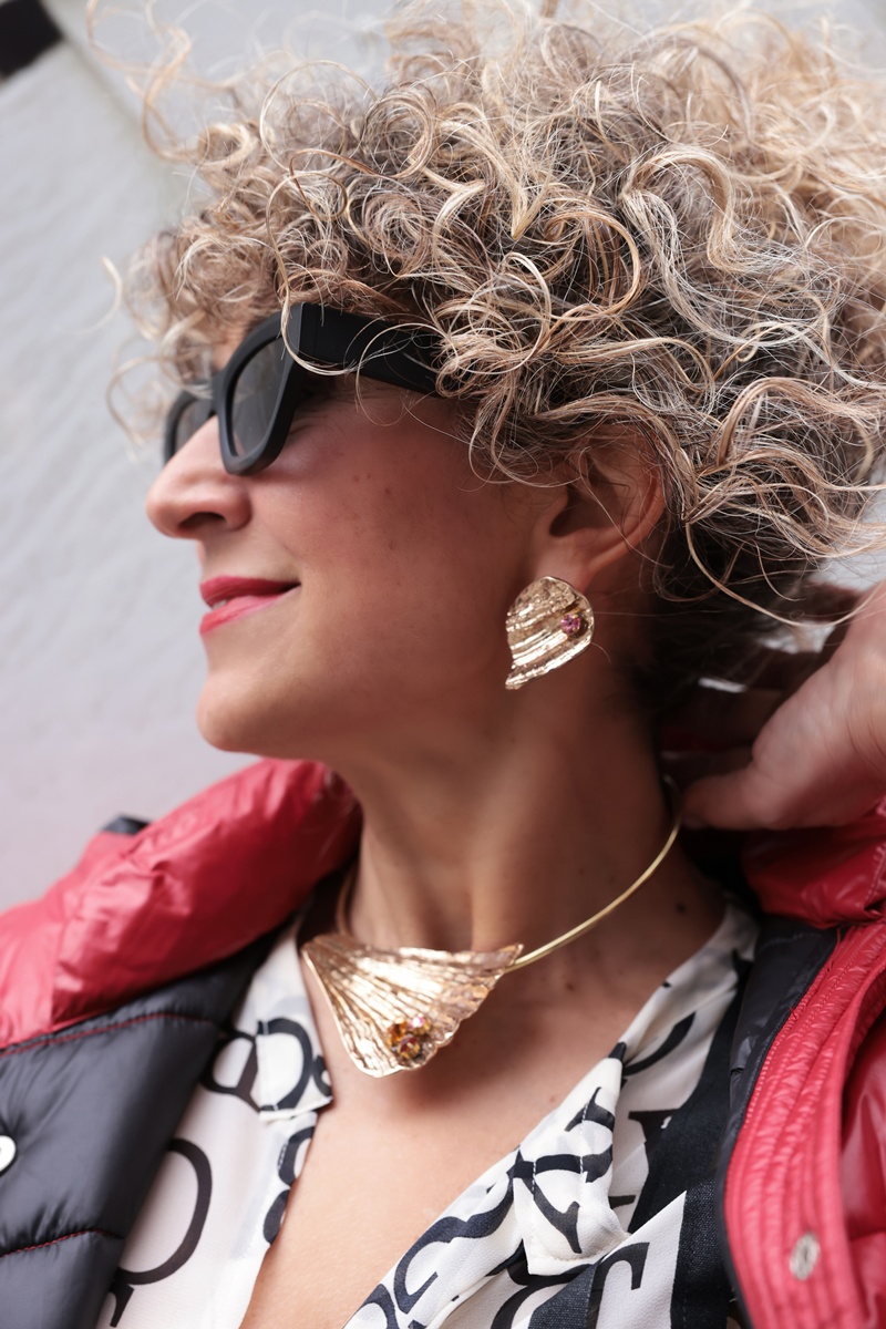  Tina Kotsoni OSTREA handmade earrrings at London Fashion Week, February 2026.