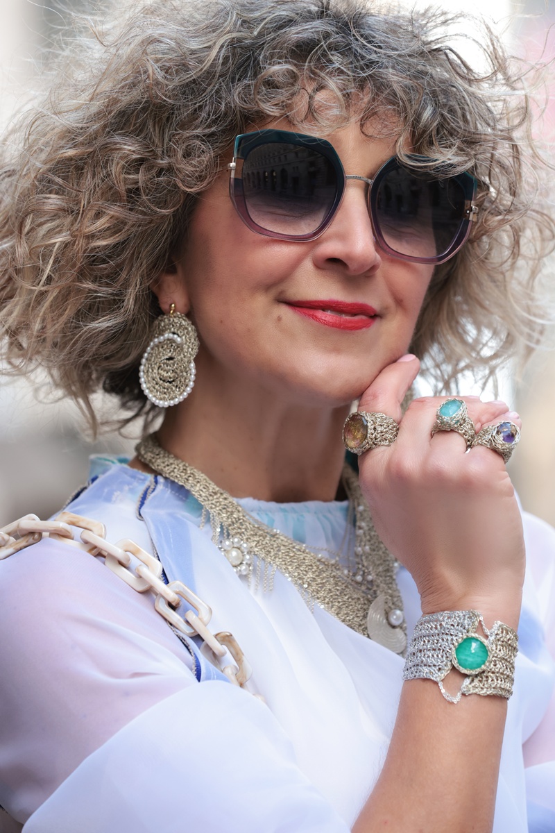 Statement jewelry by Vasso Galati at London Fashion Week, February 2026