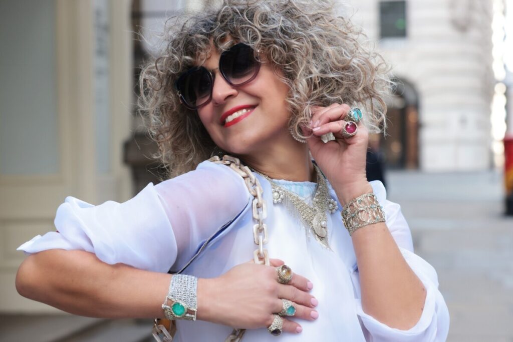 Handmade jewelry by Vasso Galati at London Fashion Week, February 2026