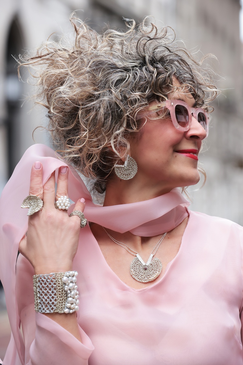 Handcrafted rings by Vasso Galati, Milan Fashion Week Street Style 2026