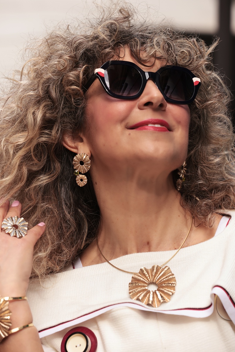 Paris Fashion Week Street Style 2026 by Tina Kotsoni, Handcrafted necklace during the Paris Fashion Week 2026.