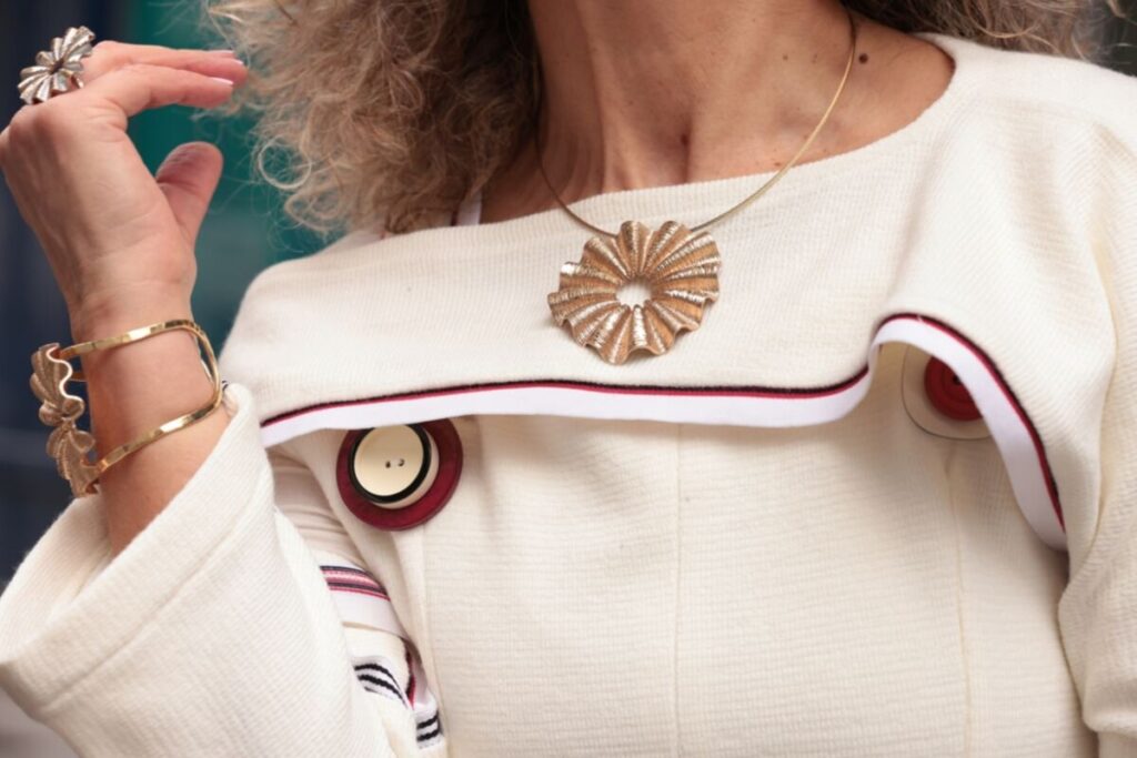 Statement necklace by Tina Kotsoni, Handcrafted Jewellery during the Paris Fashion Week 2026.