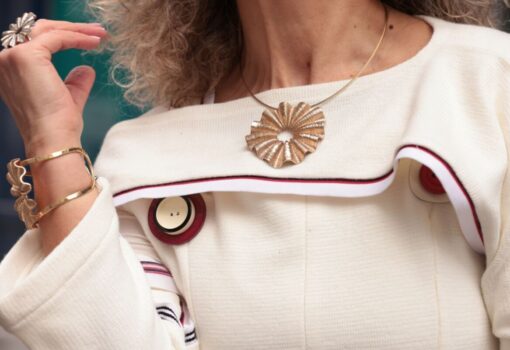 Statement necklace by Tina Kotsoni, Handcrafted Jewellery during the Paris Fashion Week 2026.